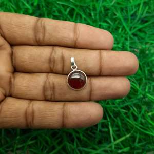 Hessonite 925 colgante de piedras preciosas de plata esterlina cabujón redondo joyería de piedra Natural elegante diseño hecho a mano joyería Bohemia - Product Image 4