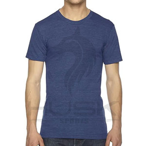 เสื้อยืดคอกลมแขนสั้นสำหรับผู้ชายเสื้อยืดผ้าเรยอน25% ผ้าฝ้าย25% โพลีเอสเตอร์50% มีโลโก้ - Product Image 4