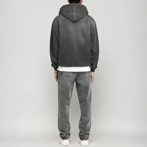 Sweat-shirts à capuche pour hommes de qualité supérieure, 100 % coton, logo personnalisé, polaire imperméable, 2 pièces, taille XS, col à capuche, poche - Product Image 4