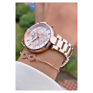 Orologio da polso da donna Color oro rosa con garanzia di 2 anni-braccialetto regalo - Product Image 3