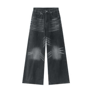 Meilleures ventes Jeans en denim pour hommes de haute qualité, style décontracté, lavage noir, style ample, jeans confortables pour hommes - Product Image 4