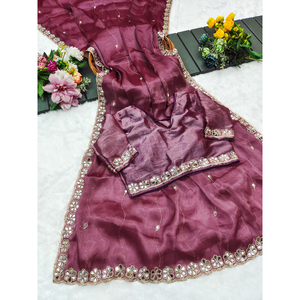 Indian Boutique más vendido elegante Sari tela viscosa secuencia exclusiva trabajo Sari blusa elegante Ropa Étnica de lujo - Product Image 1