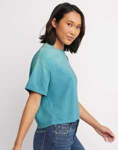 Camiseta corta para bebé con lavado ácido de verano 2025, camiseta Sexy fina en blanco para mujer, Camiseta 100% de algodón transpirable para mujer, Camiseta corta - Product Image 3