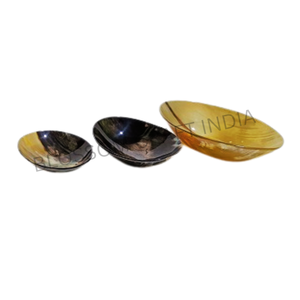 Vente chaude Tout Naturel Fabriqué À La Main Indien Corne De Buffle Artisanat Écologique Agate Polie Plat De Service Décoration Animale - Product Image 6