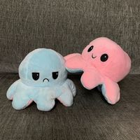 Peluche de pieuvre réversible, Animal en peluche, jouets doux personnalisés en coton PP multicolore pour enfants adultes, quantité minimale de commande spéciale