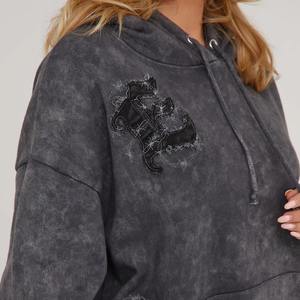 Chándal de lana de dos piezas bordado sólido de gran tamaño para mujer, conjunto Unisex de secado rápido transpirable y respetuoso con el medio ambiente - Product Image 6