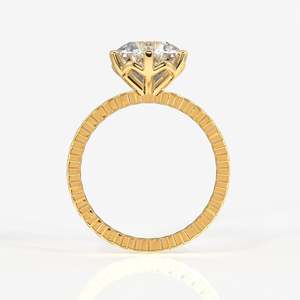 แหวนทอง 18K ประดับเพชรโมอิสซาไนต์ทรงกลม แหวนหมั้นโมอิสซาไนต์สุดหรู - Product Image 4