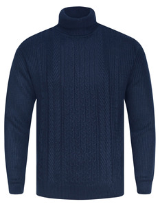 Venta al por mayor High Street Hombres Suéter de cuello alto 100% Algodón Color sólido Grueso Casual Rayas Punto Cremallera Frontal Invierno - Product Image 1