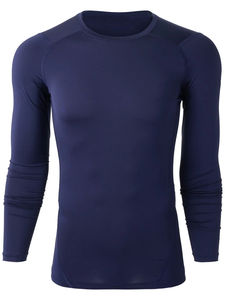 Chemise de hockey pour homme à manches longues hybrides raglan, respirante, anti-odeur, avec coutures plates, compression 180g, logo personnalisé avant/arrière - Product Image 3