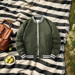 Venta al por mayor de encargo de los hombres XL chaqueta de béisbol cálido invierno Varsity longitud regular bombardero chaqueta cinturón satén bordado High Street - Product Image 3