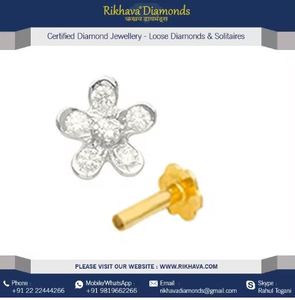 Offre Spéciale haute qualité or jaune diamant nez broche vis élégant diamant bijoux pour les femmes à un prix abordable - Product Image 3