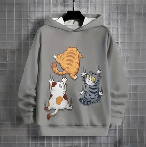 Pull à capuche décontracté 100% coton pour hommes Nouveau personnalisé 3D imprimé par sublimation respirant saison d'automne brodé - Product Image 3