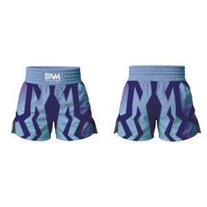กางเกงขาสั้นฝึกซ้อมสำหรับผู้ชายน้ำหนักเบาออกแบบได้ตามต้องการ MMA มีระบายตกแต่งคิกบ็อกซิ่งทรงสูง - Product Image 3