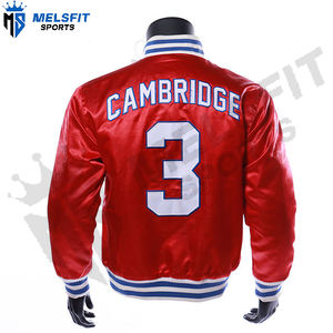 Blouson aviateur en satin de soie pour homme, brodé sur mesure, avec col montant, logo frontal et motif de dessin animé |   Veste d'hiver - Product Image 3