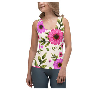 Impresión de alta calidad Sublimación Tela de algodón Cómodas camisetas sin mangas para mujer Último diseño Precio OEM Disponible Tallas grandes - Product Image 1