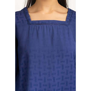 Blusa Casual de Mujer para Primavera/Verano, de Lino y Tejido, Talla XL, Transpirable, con Patrón Geométrico Bordado, Estilo Simple, con Logotipo - Product Image 4