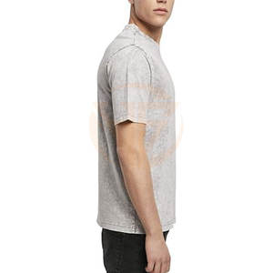 Buena calidad 100% algodón lavado ácido camiseta High Street Hip Hop logotipo personalizado de gran tamaño lavado ácido camisetas - Product Image 4