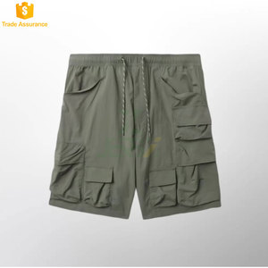 Shorts cargo en toile respirants pour hommes, grande taille, style décontracté, longueur genou, 100% polyester, style de travail, hip hop - Product Image 1