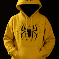 Sudadera con capucha y cremallera personalizada con estampado de araña, de forro polar de alta densidad 100% poliéster, transpirable, con bordado de calidad, 2 piezas