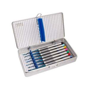 Instruments chirurgicaux pour le nombril, ensemble de 7 éleveurs luxateurs PDL pour implants dentaires, revêtement en titane bleu, instruments chirurgicaux manuels - Product Image 1