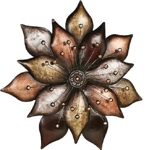 Produit de vente chaude Art mural en forme de fleur métallique avec plusieurs finis Chambre Salon Bureau Sculpture décorative murale - Product Image 1