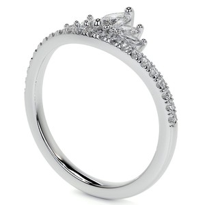 Marquise Cut Half Eternity Moissanite Band 925 Sterling <b>Silver</b> Luxury Wedding <b>Ring</b> Anniversary Party <b>Stacking</b> Bridal Promise - Product Image 4