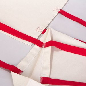 Custom Cotton Tote Bag with Red Handles 16 14 (40 35 Cm) Solid Red <b>Color</b> - Product Image 6