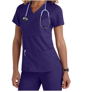 New Hospital Uniforms Casual Medical <b>Scrubs</b> for Women Custom Embroidery Short Sleeve <b>Nursing</b> <b>Scrub</b> Uniforms Sets - Product Image 2