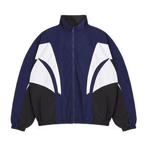 Chaqueta Cortavientos de Nailon Personalizada para Hombre, Estilo Retro de los 90, Delgada, con Bloques de Color Retro, Cuello Alto, Logotipo Personalizado, Talla Grande - Product Image 6