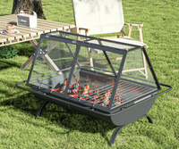 Hochwertiger Außen grill Stahl Feuerstelle Langlebige Hinterhof-Grill geräte mit Kohlen becken Grillz Außen kamin