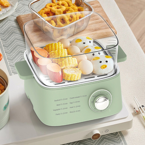 Cuisinière à <span class=keywords><strong>vapeur</strong></span> électrique multifonctionnelle 1000W, nouvelle, à <span class=keywords><strong>vapeur</strong></span> rapide, avec couvercle visible - Product Image 4