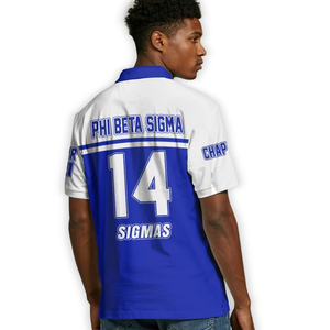 Polo Phi Beta Sigma 1914 en coton piqué 220 GSM, broderie chenille Divine Nine, vêtements classiques de la fraternité grecque - Product Image 5