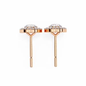Retro forma ovalada Labgrown diamante CVD Stud pendientes oro amarillo IGI certificado estilo romántico para mujeres compromiso de boda - Product Image 4