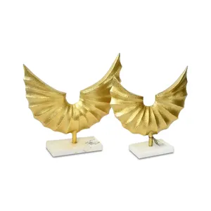 Gold-Finished Unique Sculpture for Home and Office Table Decoration Aluminum with Marble Base Durable <b>Metal</b> Material - Product Image 1