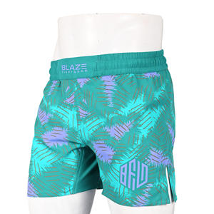 Personalizado MMA Boxing Shorts Hombres Cómodo Transpirable Bajo MOQ Gimnasio Uso Entrenamiento Estiramiento Característica Patrón Decoración - Product Image 1