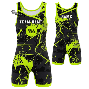 Singlets de Lucha Libre para Hombre de Alta Calidad con Impresión Digital, Colores Personalizados, Logotipo Frontal, Transpirables, de Secado Rápido, Spandex/Poliéster 200gsm - Product Image 2