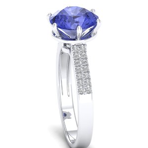 Prix de gros REYES, bague de fiançailles en argent sterling 925 avec pierre précieuse tanzanite et moissanite pour femmes, cadeau d'anniversaire, bijoux - Product Image 3