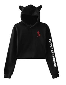 เสื้อครอปมีฮู้ดและสเวตเชิ้ตของผู้หญิงเสื้อครอปมีฮู้ดฟอกสีแฟชั่นดีไซน์ใหม่ - Product Image 3