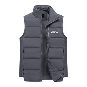 เสื้อกั๊กผู้ชายสำหรับฤดูหนาว แบบลำลอง คอตั้ง บุใยสังเคราะห์ อุ่นสบาย ติดกระดุม ไม่มีแขน - Product Image 1