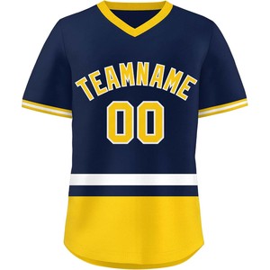 Jersey de béisbol de alta tecnología personalizado con cuello en V tela de malla de secado rápido camisa de softbol ajuste juvenil aparejos bordados sarga DISEÑO DE EE. UU. - Product Image 3