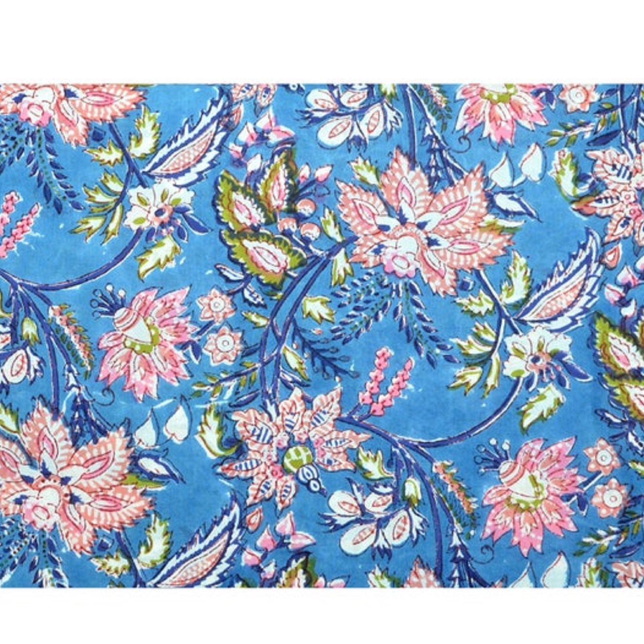 Hot Sale Trendy Hand Block Print Fabrics 100% Cotton Indian Fabric for Dress Making Fabric Handmade Running Material Manufacture