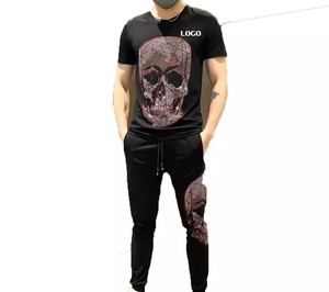 Nouveau survêtement pour homme avec strass cousus, sur mesure, anti-rides, respirant, survêtement avec strass de haute qualité à prix de gros - Product Image 1