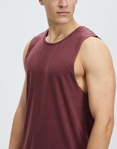Camiseta sin mangas para hombre de culturismo, mezcla de algodón, chaleco de entrenamiento ligero, camisa sin mangas para playa y verano, chaleco bordado antiencogimiento - Product Image 4