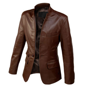 Nouvelle arrivée de blazers en cuir élégants à double boutonnage pour hommes Vente en ligne directe en usine Meilleur matériel à bas prix - Product Image 1