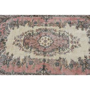 พรมขนแกะสไตล์ตุรกีวินเทจคลาสสิกสีเบจสีชมพู3.9 x 6.6ft พื้นที่ขนาดใหญ่ถักทอสำหรับตกแต่งห้องนั่งเล่นน้ำยาง - Product Image 5