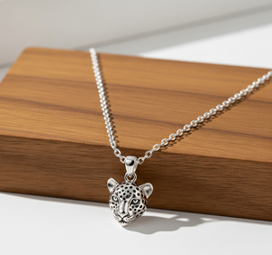 Collar de Cadena de Eslabones de Plata de Ley 925 Unisex con Colgante de Tigre Chapado en Oro, Estilo Minimalista, Certificado por Terceros, para Uso Diario - Product Image 6