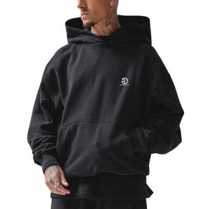 Collegiate Oversized OTH Hoodie Black Heavyweight Cotton Fleece Relaxed College Aesthetic Double Lined Hood Streetwear - Product Image 5