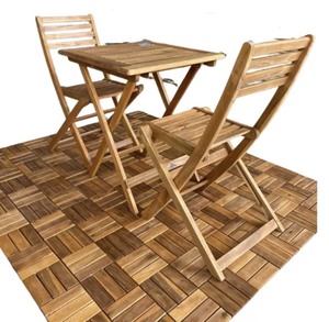 Azulejo de cubierta cuadrada moderna de madera FSC ACACIA 300X300X24MM azulejos al aire libre OEM ODM impermeable mejor precio para exportación bajo MOQ mejor - Product Image 1