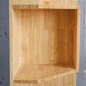Étagère d'angle murale en bois naturel à 4 niveaux KGT68016, étagère de rangement en métal pour salon, salle de bain, cuisine, usage décoratif à domicile - Product Image 6