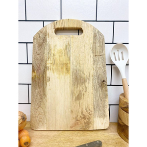 Planche à découper en bois au design unique avec grande poignée en métal pour accessoire de cuisine d'hôtel à domicile au prix de gros - Product Image 3
